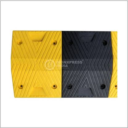 Signxpress Speed Breaker Yellow Black Combo 1 Meter Pack of 4 pcs with Traffic Solution Emergency Sign