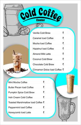 voorkoms Cold Coffee Centre Sign Board For Cafe, Carts, Hotel Sign Board 12x18 Inches Emergency Sign