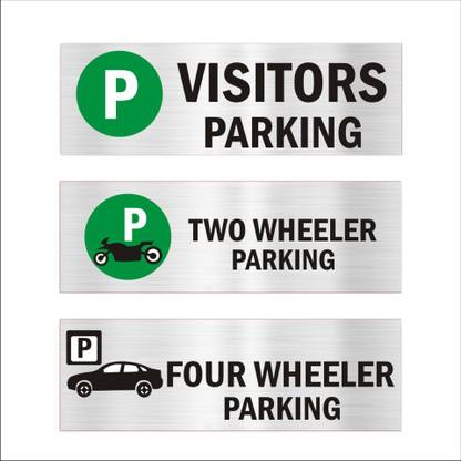 Mindcraftz Visitors Parking Two four Wheeler parking Acrylic sign board Emergency Sign