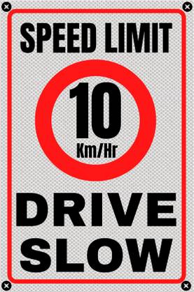 Ira Sign SPEED LIMIT, DRIVE SLOW, REFLECTIVE SIGNBOARD Emergency Sign
