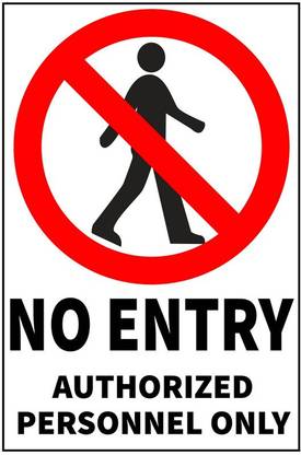 VAAIMAI No Entry Authorized Personnel Only Sticker, 8X12INCH, Fade Proof, Glossy Sticker Emergency Sign