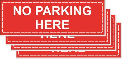 GOODPRINTZONE No Parking Sign Board Print On 5mm Thick Sunboard Size 4X12 Inch Pack Of 4 Pcs Emergency Sign
