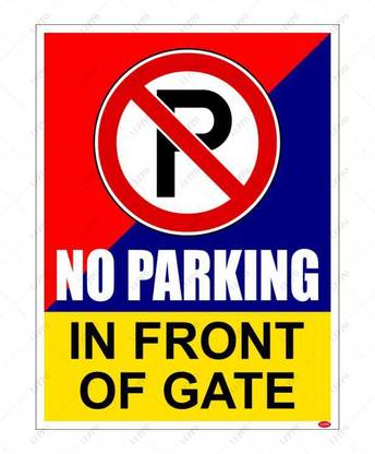 LEPPO No Parking in Front of Gate Safety Warning Sign Waterproof Sticker Emergency Sign