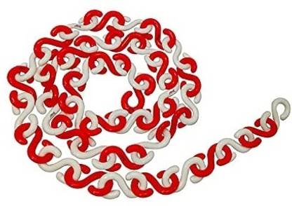 NEWSANGAM Safety PVC Chain White & Red (Pack of 10 Meter ) Emergency Sign