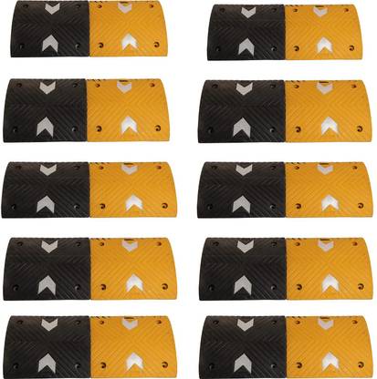 Kunplast Rubber Road Speed Breaker With Heavy Duty Load Capacity, 10 Mtr, 50MM Emergency Sign