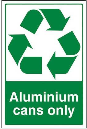 RLDigitalUnits Aluminium cans only sign board Emergency Sign