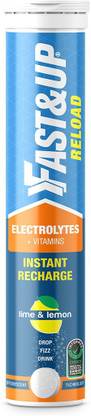 FAST&UP Reload (Electrolytes) for Energy & Hydration Sports Drink, Lime&Lemon, 20 Tablets Hydration Drink