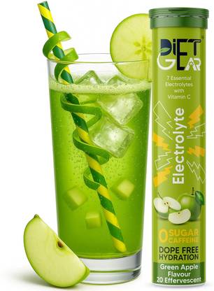 DIET GEAR Electrolytes Effervescent, Zero Sugar, Zero Caffeine, Pre & Post Workout Energy Hydration Drink
