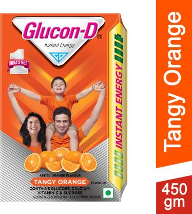 GLUCON-D Tangy Orange Glucose Powder, Refill Energy Drink