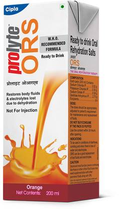 Cipla Prolyte ORS Ready to Drink Oral Rehydration Contains Electrolytes | WHO Formula Energy Drink