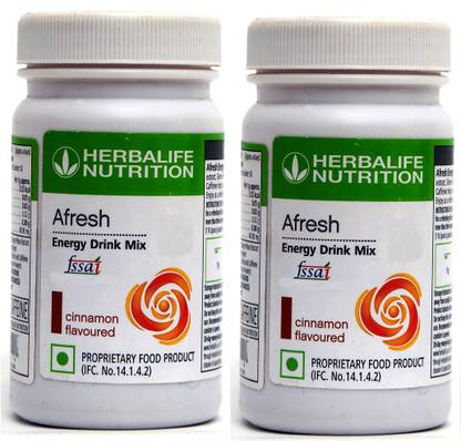 HERBALIFE Afresh Energy Drink - Cinnamon Flavor Combo Pack Of 2 Energy Drink