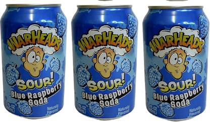Warheads Sour Blue Raspberry Soda Delicious Sparkling Soft Drink With Freshening & sweet Sports Drink