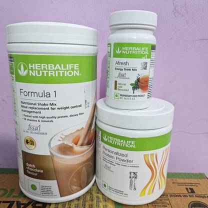 Herbalife Nutrition F-1 CHOCOLATE SHAKE500GM &PROTEIN POWDER200GM & ENERGY DRINK TULSI AFRESH 50GM Nutrition Drink