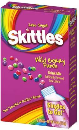 skittles Zero Sugar Wild Berry Punch Drink Mix 6 Sticks Energy Drink