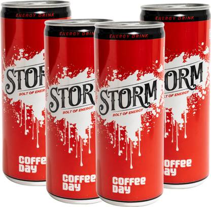 Café Coffee Day Storm Red Energy Drink (Pack of 4) - 250 ml each Energy Drink