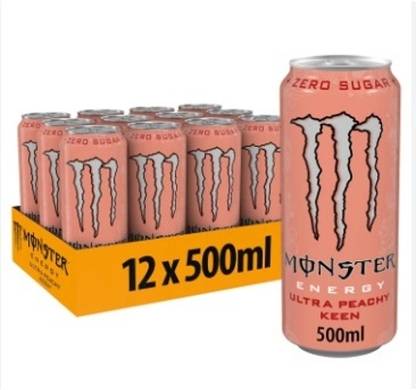Monster Ultra Peach Keen Zero Sugar Refreshing Taste Power Of Energy Blend Energy Drink