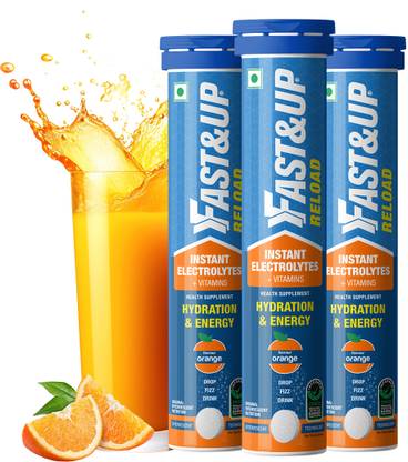FAST&UP Reload (15 Litres) Low Sugar Energy drink, 5 Essential Electrolytes + Vitamins Hydration Drink