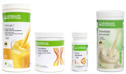 HERBALIFE FORMULA 1 MANGO + PROTIEN POWDER 200g + AFRESH PEACH + SHAKEMATE VANILLA Nutrition Drink