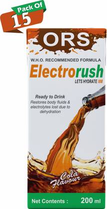 Electrorush ORS COLA Ready to Drink Oral Rehydration Contains Electrolytes Energy Drink
