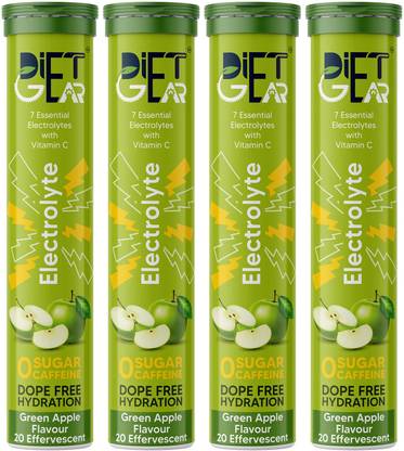 DIET GEAR Electrolytes Effervescent, Zero Sugar, Zero Caffeine, Pre & Post Workout Energy Hydration Drink