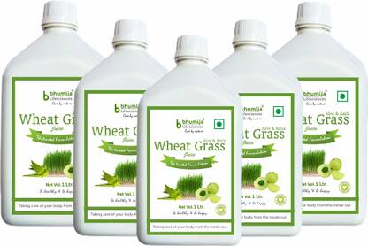 Bhumija Lifesciences Wheat Grass Juice (with Aloevera & Amla) Sugar Free Energy Drink