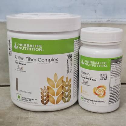 Herbalife Nutrition ACTIVE FIBER COMPLXE UNFLAVOURD 200GM & ENERGY DRINK GINGER AFRESH 50 GM Energy Drink