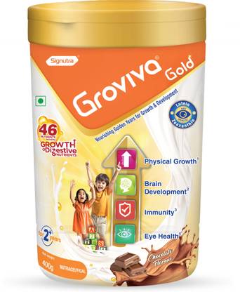 groviva Gold Protein Powder for Kids|Supports Growth & Eye Health Nutrition Drink