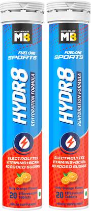 MUSCLEBLAZE One Sports Hydr8, Rehydration Formula with Vitamins & BCAAs, 40 Tablets Hydration Drink