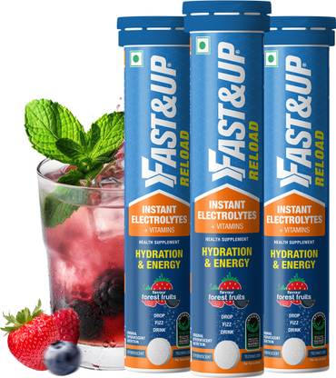 FAST&UP Reload Electrolytes with Instant Energy Formula-Energy Drink Effervescent Tabs Hydration Drink