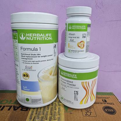 Herbalife Nutrition FORMULA -1 KULFI SHAKE &PROTEIN POWDER200GM & ENERGY DRINK GINGER AFRESH 50GM Nutrition Drink