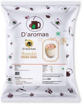 D'aromas Instant Thandai Drink Premix Powder 2.5kg With Rich Taste For Refreshing Summer Energy Drink