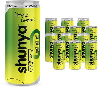 Shunya Fizz Lime & Lemon | Guilt-free Soft Drink with 0 Calories, 0 Artificial Sweeteners Energy Drink