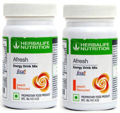 HERBALIFE Afresh Energy Drink - Peach Flavor Combo Pack Of 2 Energy Drink