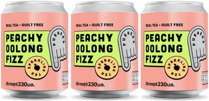 PUSHERS Peach Oolong Fizz-low calories drink- healthy drink | No artificial Color Hydration Drink