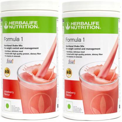 HERBALIFE Formula 1 Nutritional Shake Mix -Strawberry Flavor Combo Pack Of 2 For Weight Loss Nutrition Drink