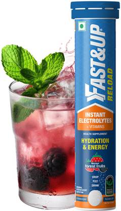 FAST&UP Reload Electrolytes with Instant Energy Formula-Energy Drink Effervescent Tabs Hydration Drink