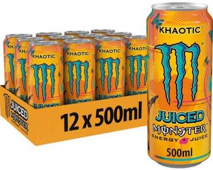 Monster Khaotic Energy Drink Juice Beverage Combines Energizing Effects Of Fruit Juice Energy Drink