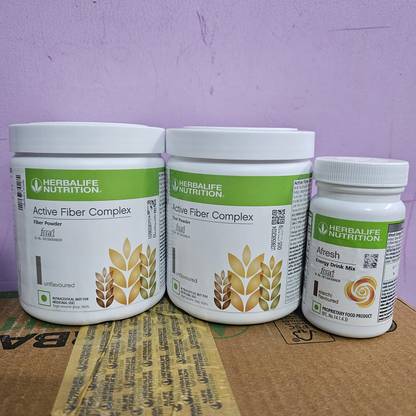 Herbalife Nutrition ACTIVE FIBER COMPLEX 200GM PACK-OF 2 & ENERGY DRINK ELAICHI AFRESH Nutrition Drink