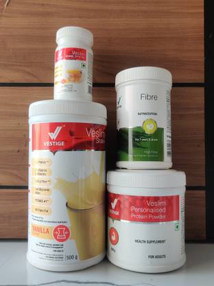 Vestige WEIGHT LOSS COMBO VANILLA SHAKE FIBER PP200 AFRESH GINGER Nutrition Drink