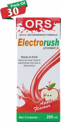 Electrorush Apple Ready to Drink Oral Rehydration Contains Electrolytes | Pack of 30 Energy Drink