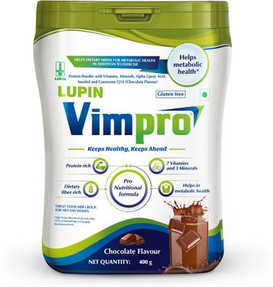 Vimpro Nutritional Protein Powder, Gluten Free, Pack of 1, 400g, Chocolate Energy Drink