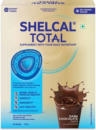 Shelcal TOTAL Powered by Protein, Multi-Vitamin, Multi-Mineral, Prebiotic Torrent Pharma Nutrition Drink