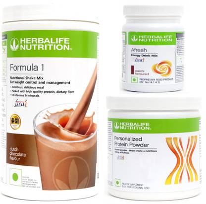 HERBALIFE Weight Loss Combo-Formula 1 Nutritional Mix, Protein Powder& Afresh Energy Drink Nutrition Drink