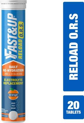 FAST&UP Reload ORS Electrolytes (5 Liters) Energy Drink with Zinc & D-Glucose, Low Sugar Hydration Drink