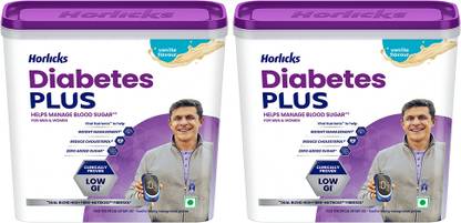 HORLICKS Diabetes Plus Vanilla 1kg Container, Pack of 2 (2 kg) Energy Drink