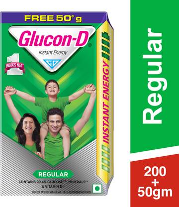 GLUCON-D Regular Glucose Powder, Refill Extra 50 g Free Energy Drink