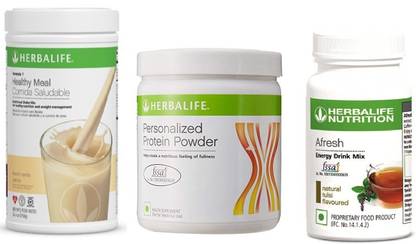 HERBALIFE Combo of Formula 1 Vanilla SHAKE WITH PERSONALIZED PROTIEN And AFRESH Tulsi Energy Drink