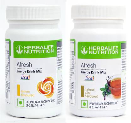 HERBALIFE Afresh Energy Drink - Lemon Flavor & Tulsi Flavor For Weight Loss Energy Drink