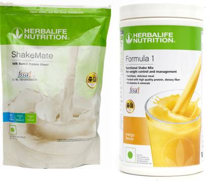 HERBALIFE FORMULA-1 MANGO+SHAKEMATE COMBO SET OF 2 Nutrition Drink