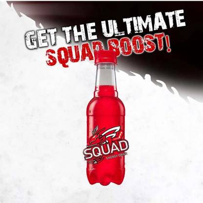 SQUAD Energy Drink ultimate taste,Contain caffeine, tourine & Vitamins-B Energy Drink